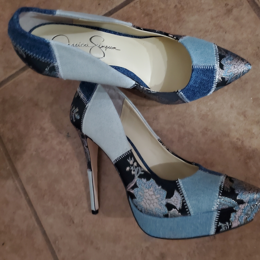 Jessica Simpson Blue Stiletto Platform Heels